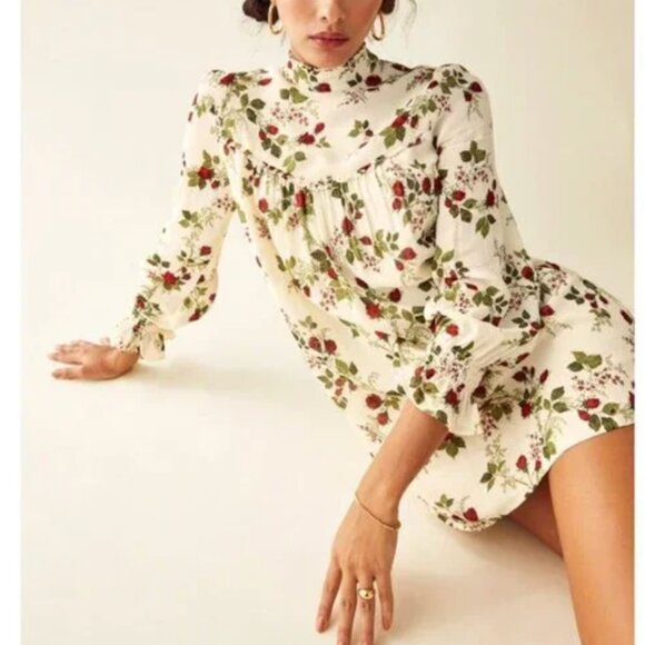 NWT Reformation | Jourdan Dress in Regency Floral Red & Green | Size Small - Picture 1 of 16
